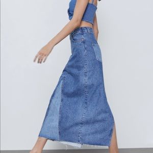 NWT Zara Premium Denim 90s Skirt